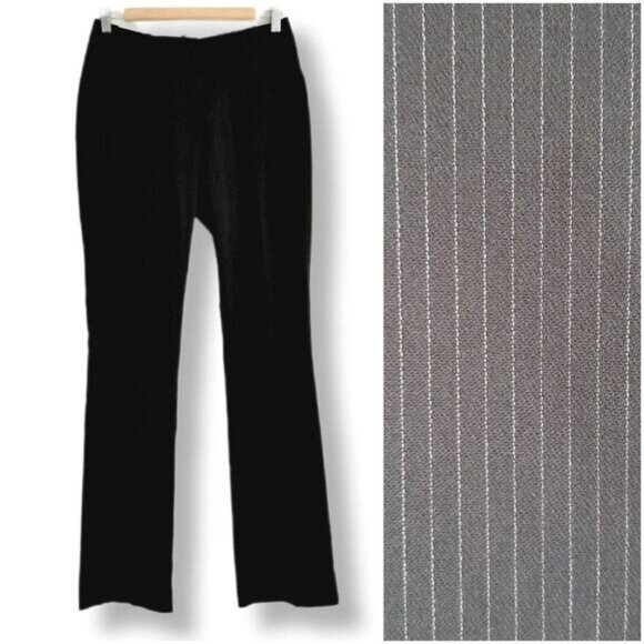H&M Straight Dress Pants B&W Pin Stripe Sz 6 - Picture 1 of 10